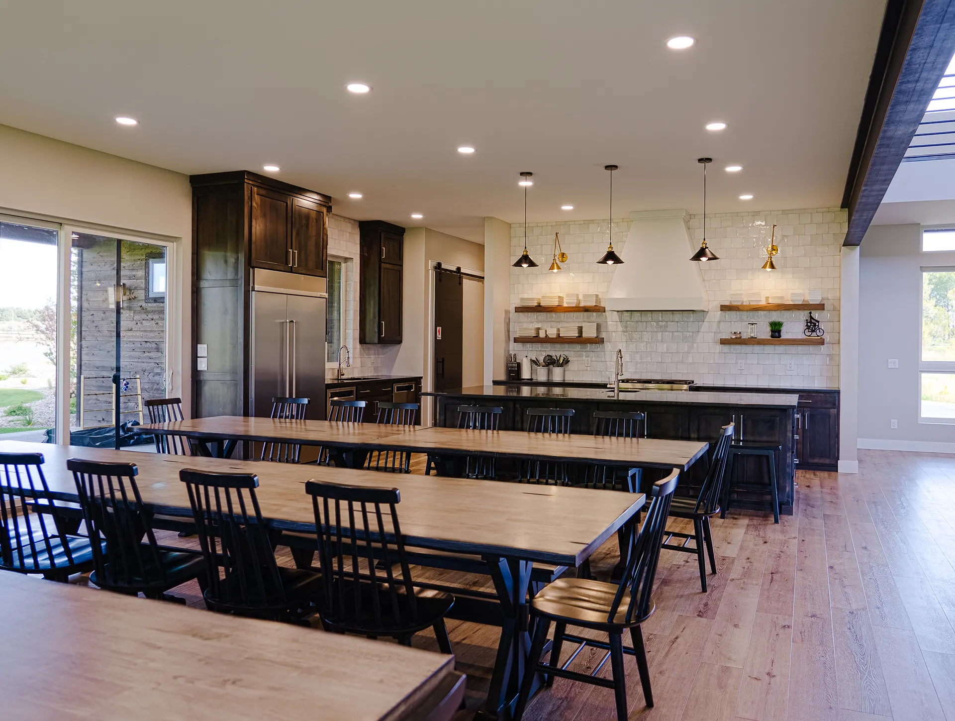large open concept kitchen with large island